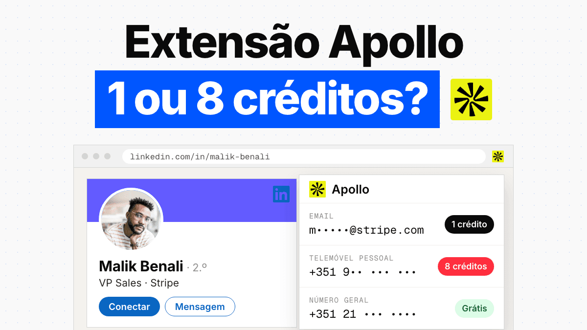 Extensão Chrome do Apollo: quanto custa cada clique num perfil do LinkedIn
