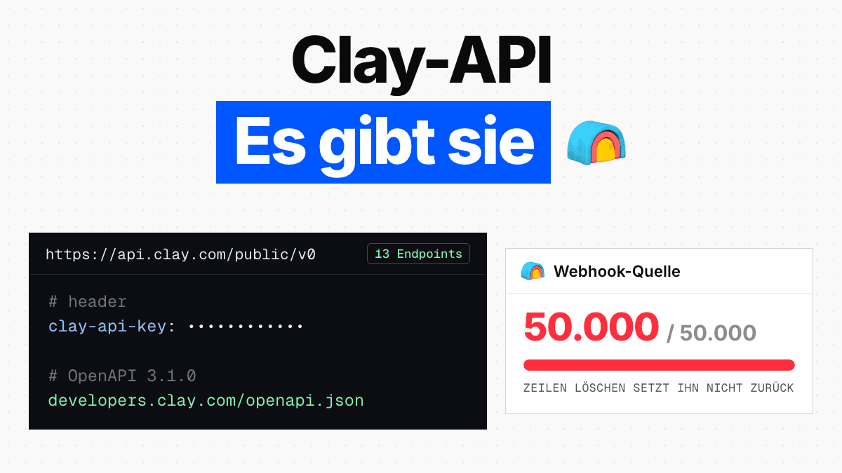 Clay-API und Integrationen: Datenflüsse von Hand verdrahten