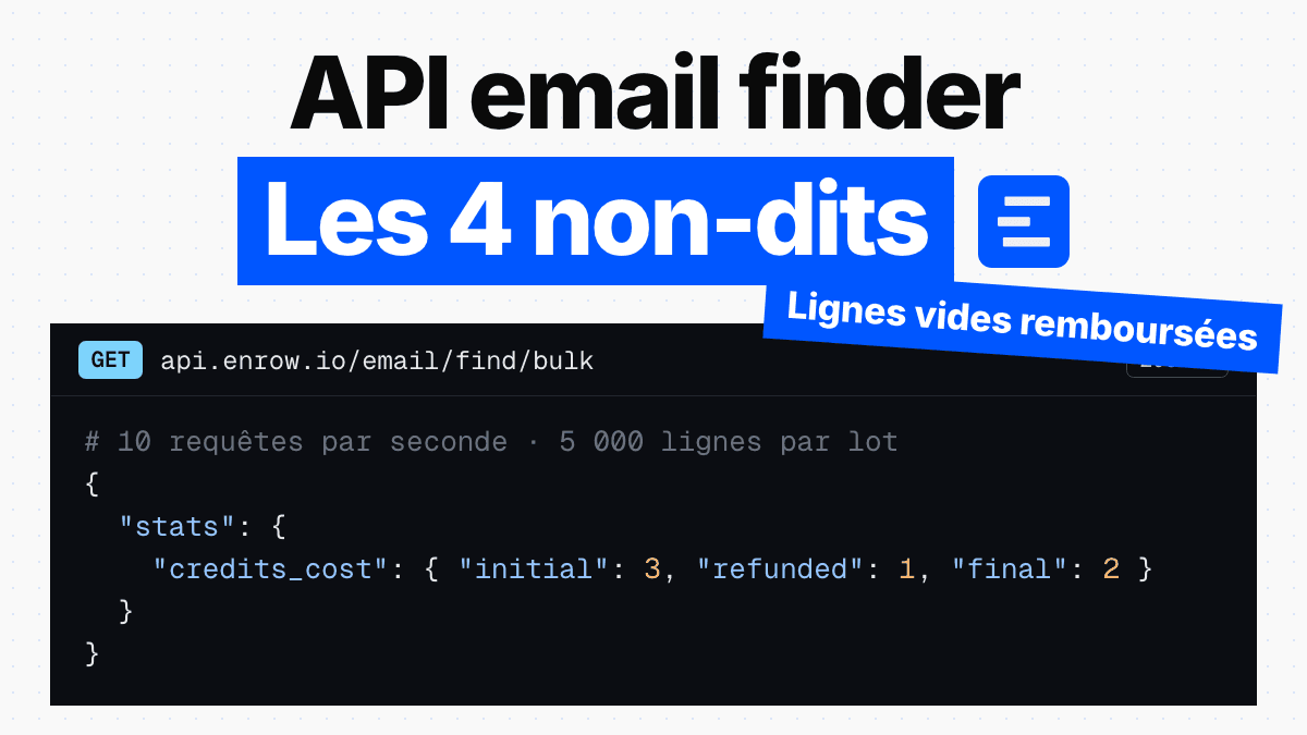 Email finder API : les quatre points que la doc passe sous silence