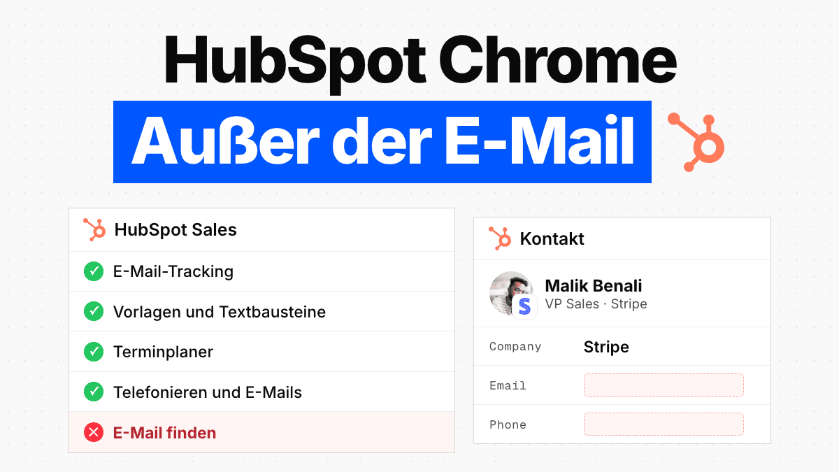 HubSpot-Chrome-Extension: alles außer die E-Mail finden