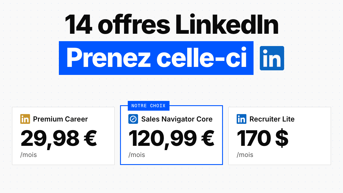 Tarifs LinkedIn 2026 : les 14 offres et laquelle prendre
