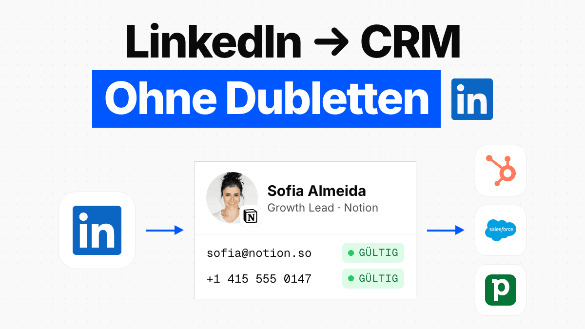 Von LinkedIn ins CRM: drei Wege und was sie im Datensatz hinterlassen