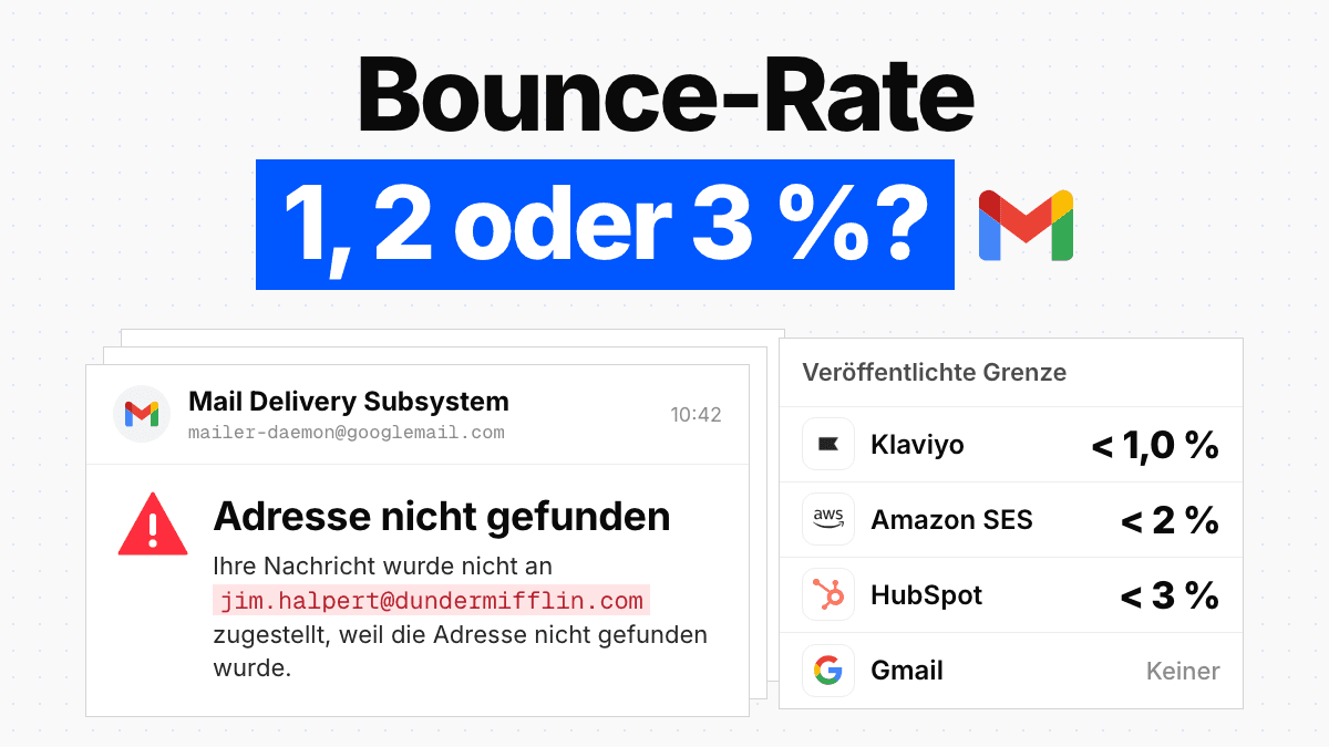 Bounce-Rate bei E-Mails: alle veröffentlichten Schwellen