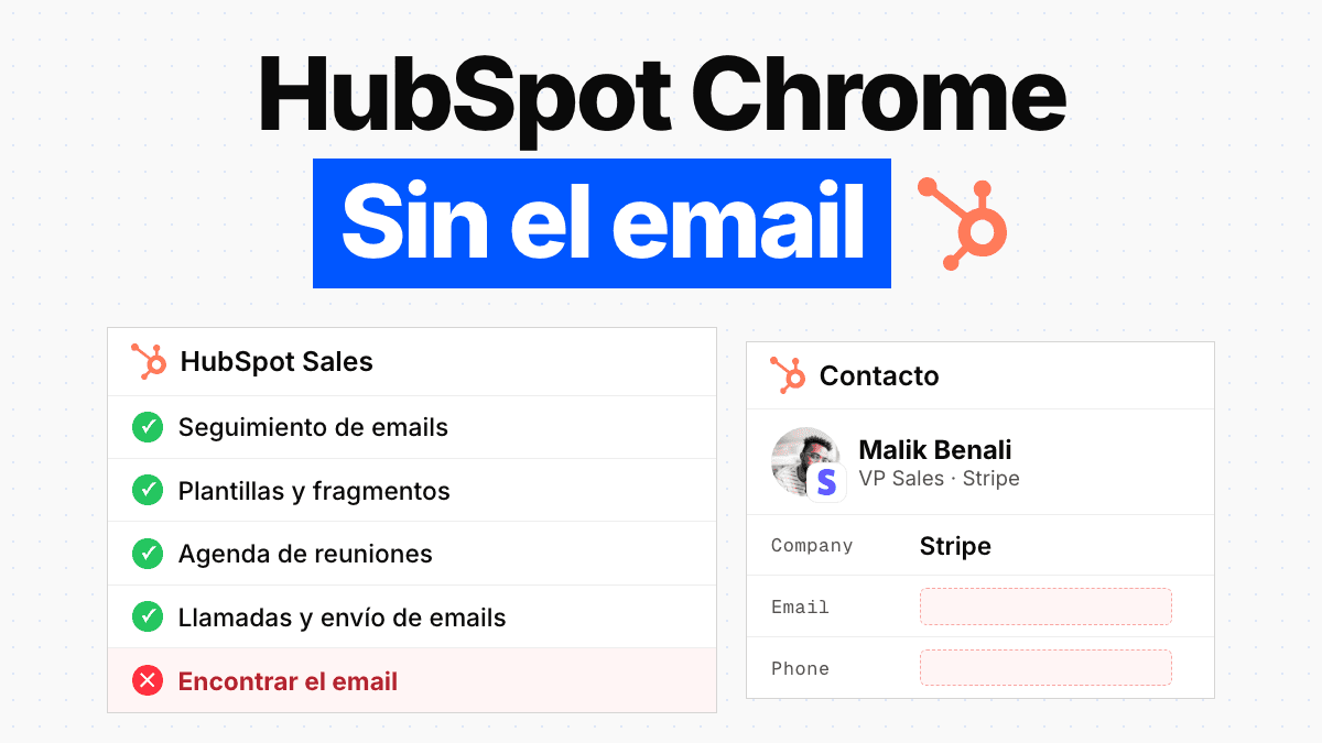 Extensión de Chrome de HubSpot: todo menos encontrar el email