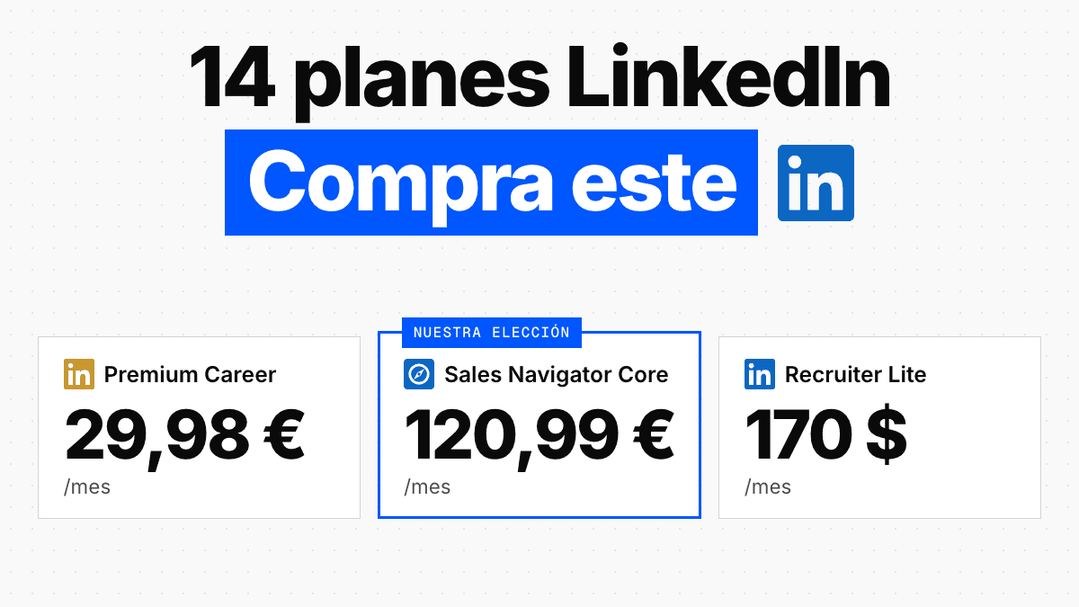 Precios de LinkedIn 2026: los 14 planes y cuál comprar