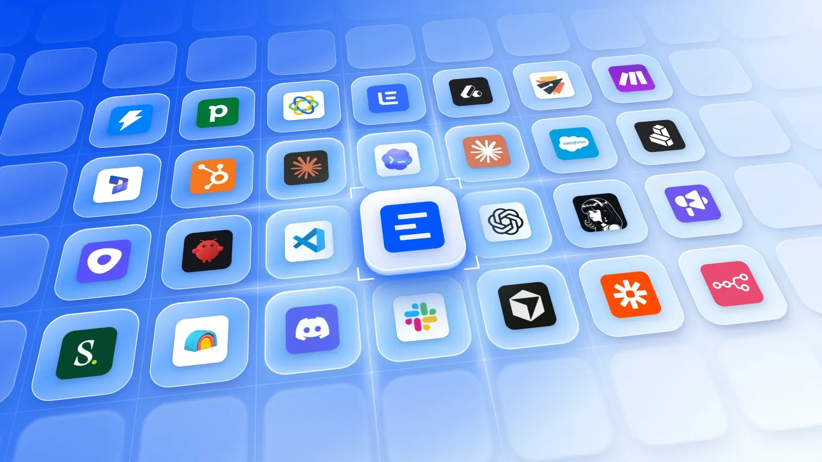 Les logos des outils auxquels Enrow se connecte, autour du logo Enrow